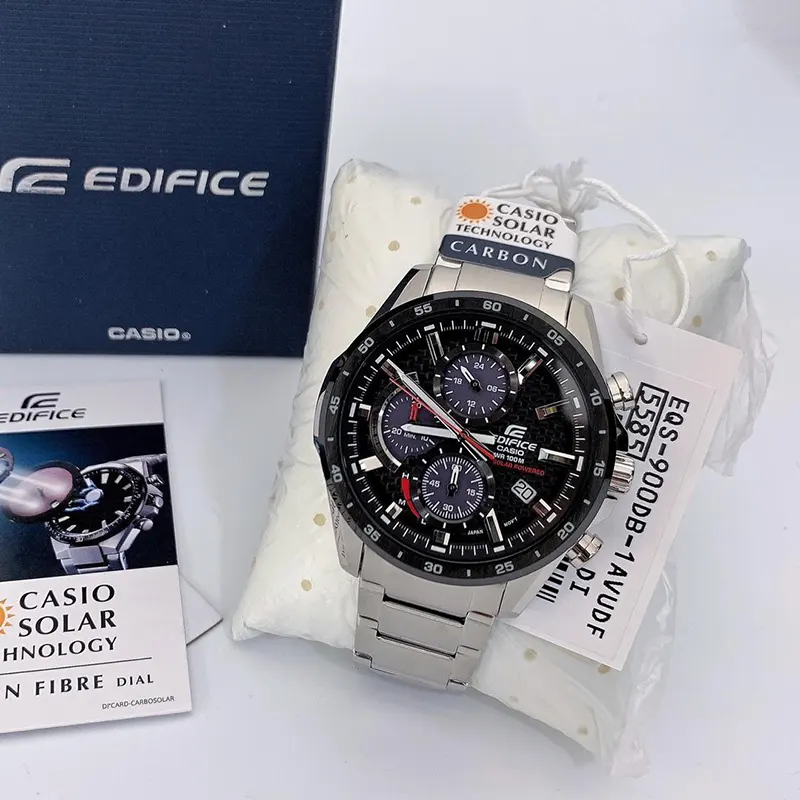 Casio Edifice Chonograph Solar Powered Quartz Men's Watch- EQS-900DB-1AV